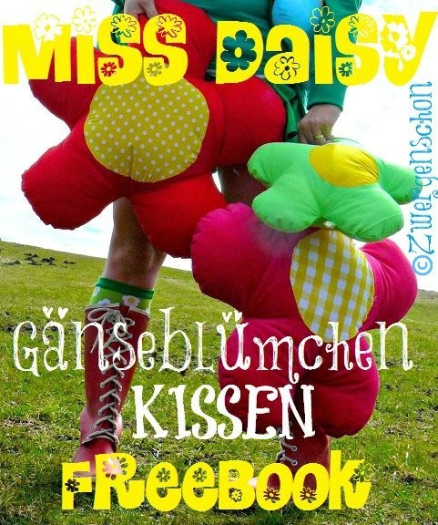 ♥MISS DAISY♥ Nähanleitung XXL Kissen APPLIKATION eBOOK 1€-SPARbie