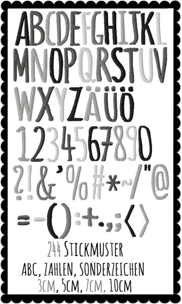♥little ABC+ZAHLEN einfach♥ Stickmuster 4 Grössen 10x10cm 244 Motive!!!