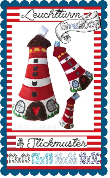 ♥LEUCHTturm ITH♥ Stickmuster IN THE HOOP 10x10 13x18 16x26 18x30cm