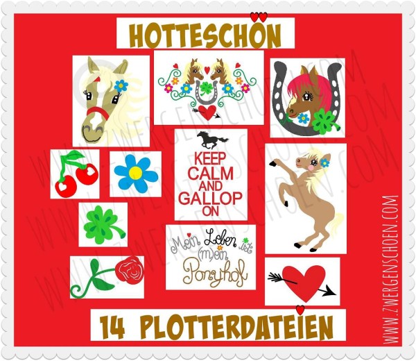 ♥HOTTEschön♥ Plotterdatei PLOTTERMOTIV Pferde PONYHOF