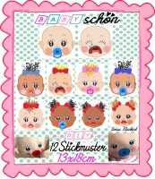 ♥BABYschön♥ Stickmuster BABY Doll NEWBORN inkl. DIY 13x18cm ♥BABYschön♥ Stickmuster BABY Doll NEWBORN inkl. DIY 13x18cm