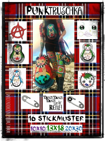 ♥PUNKtruschka♥ Stickmuster MATRUSCHKA 10x10 13x18 20x30cm