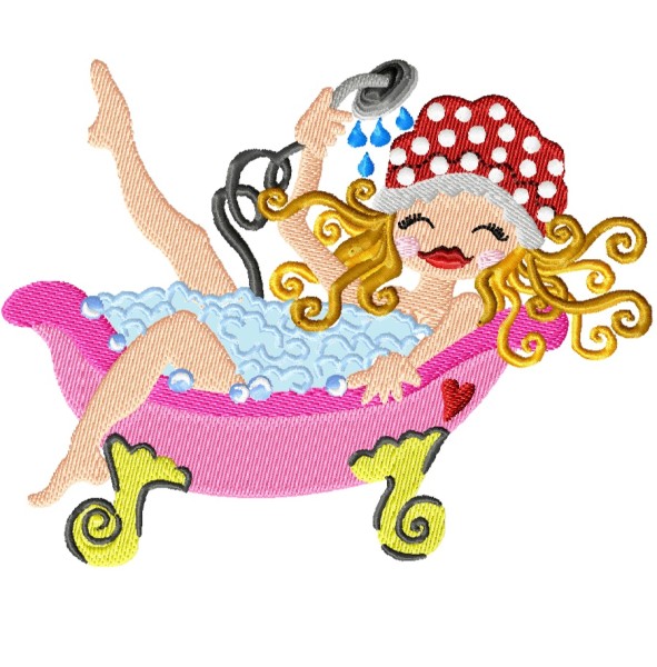 ♥in BATH with ROSIE♥ Stickdatei BADEWANNE 13x18 18x30 20x26 20x30cm