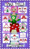 ♥TINKA TROLLA♥ pilzglückliche Stickdatei 10x10 13x18cm ♥TINKA TROLLA♥ pilzglückliche Stickdatei 10x10 13x18cm