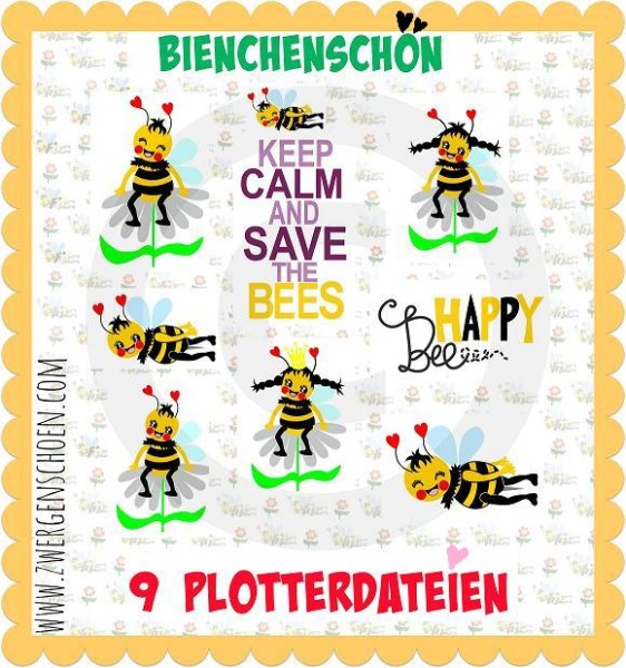 ♥BieNCHENSCHöN♥ PLOTTERDATEI 9 Plottermotive GEWERBliche NUTZUNG