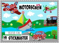 ♥MOTORSCHöN♥ Stickdatei SWEET Fahrzeuge DAMPFLOK Flieger BOOT Auto REISE 13x18cm ♥MOTORSCHöN♥ Stickdatei SWEET Fahrzeuge DAMPFLOK Flieger BOOT Auto REISE 13x18cm