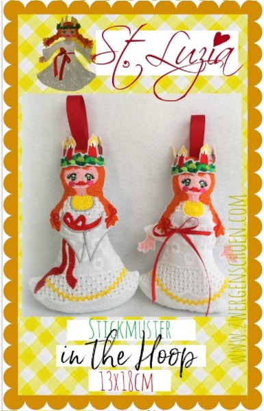 ♥St. LUZIA in the HOOP♥ Stickmuster SCHWEDEN 13x18cm