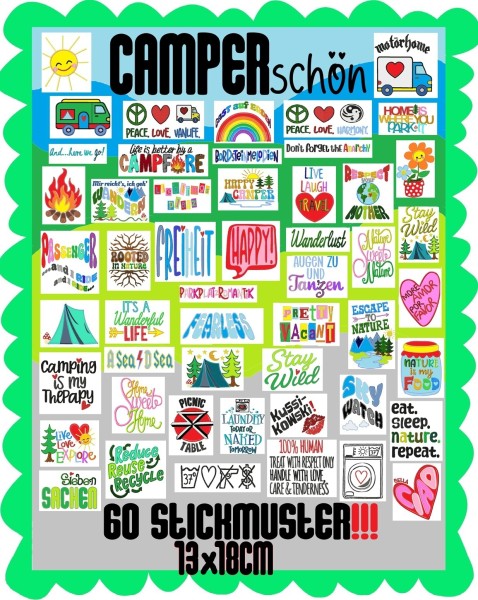 ♥CAMPERschön♥ Stickmuster MEGA-PAKET Embroidery 13x18cm