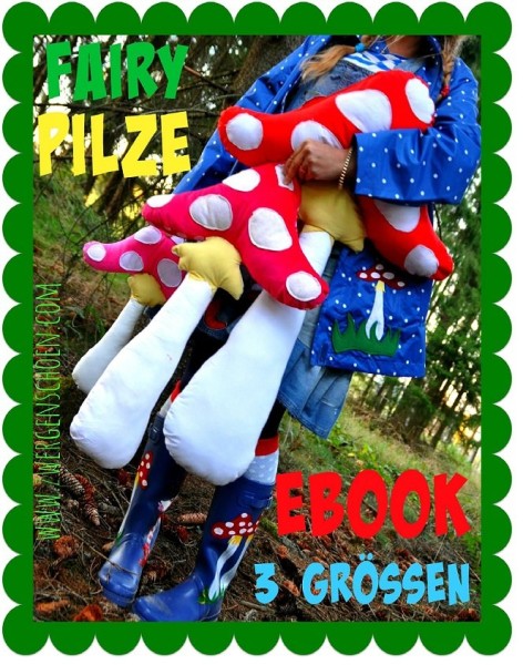 ♥Fairy PILZE♥ Fliegenpilz EBOOK 3 Grössen APPLIKATION Vorlage