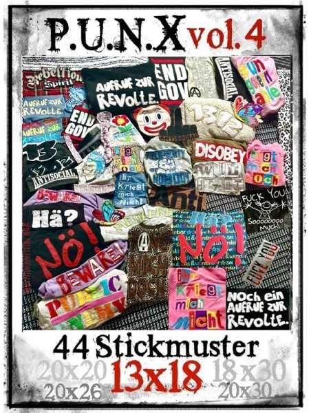 ♥PUNX vol.4♥ Stickmuster PUNKS Rebellion 13x18cm plus GigaHOOP