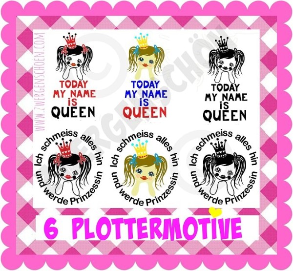♥PRINZESSCHEN♥ 6 PLOTTERMOTIVE Bunt&Silhouette GEWERBL. NUTZUNG