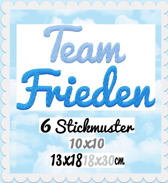 ♥Team FRIEDEN♥ Stickmuster 10x10 13x18 18x30cm 1€-SPARbie