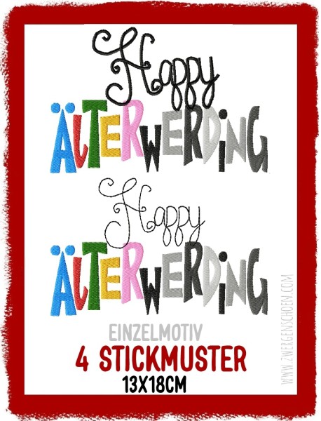 ♥HAPPY ÄLTERwerding♥ Stickmuster 1€-SPARbie STATEMENT Geburtstag