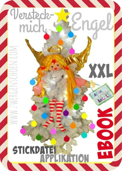 ♥VERSTECK-MICH-ENGEL♥ eBOOK XXL-Engel Stickdatei&Applikation