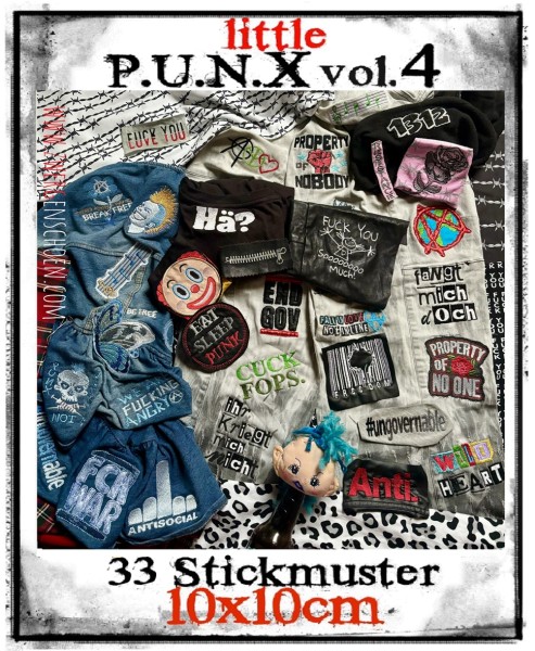 ♥little PUNX vol.4♥ Stickmuster PUNKS Rebellion 10x10cm
