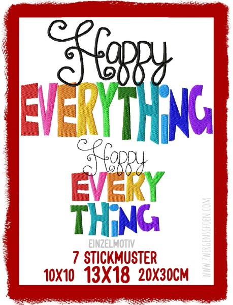 ♥HAPPY EVERYTHING♥ Stickmuster 1€-SPARbie STATEMENT 10x10 13x18 20x30cm