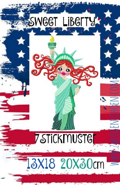 ♥NYC-SWEET LIBERTY♥ Stickmuster FREIHEITsSTATUE Amerika NEW YORK 13x18 20x30cm