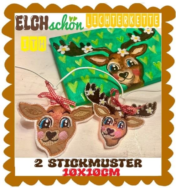 ♥ELCHschön♥ LICHTERKETTE Fairy Lights ITH 10x10cm